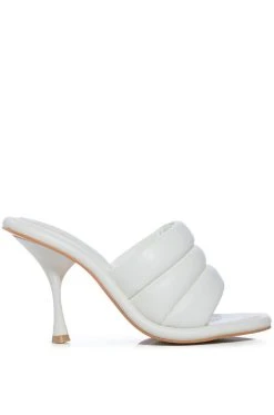 AKIRA salestore -AKIRA salestore azalea wang chey stiletto puffer sandal in white white 2 2