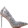 AZALEA WANG DIAMONDS DANCING PVC STILETTO PUMP IN SILVER