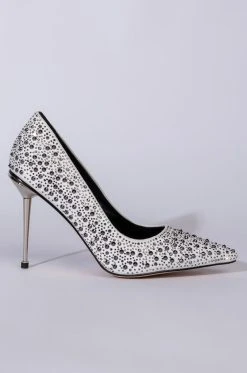 AZALEA WANG GLITCH IN THE SYSTEM STILETTO PUMP IN WHITE