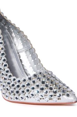 AZALEA WANG IMMA DO ME RHINESTONE EMBELLISHED PUMP IN SILVER -AKIRA salestore azalea wang imma do me rhinestone embellished pump in silver silver 5 5