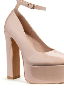AZALEA WANG NIGHT MOVES PLATFORM PUMP IN NUDE -AKIRA salestore azalea wang night moves platform pump in nude nude 5 5