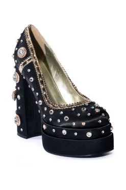 AZALEA WANG SOMETHING NEW SATIN PUMP IN BLACK -AKIRA salestore azalea wang something new satin pump in black black 3 3