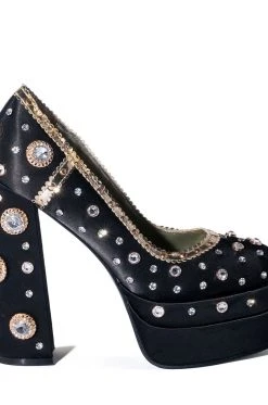 AZALEA WANG SOMETHING NEW SATIN PUMP IN BLACK -AKIRA salestore azalea wang something new satin pump in black black 5 5