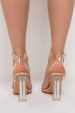 AZALEA WANG SWEET NOTHINGS CHUNKY SANDAL IN NUDE -AKIRA salestore azalea wang sweet nothings chunky sandal in nude nude 4 4