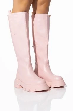 AZALEA WANG THERE SHE GOES FLATFORM BOOT IN PINK