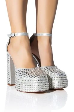 SIP OF SPARKLING SILVER PLATFORM MARY JANES